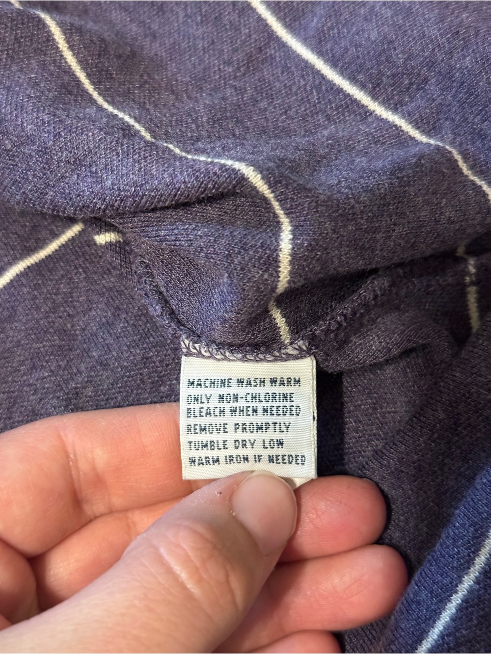 Ralph Lauren Men’s Purple Polo with White Stripes - Picture 5 of 7
